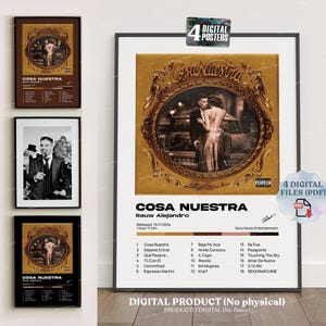 COSA NUESTRA Rauw Alejandro. 4 portadas digitales del álbum, Imprimible digital, póster, decoración del hogar para pared, Saturno Vice Versa