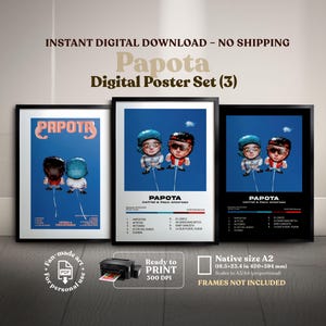 PAPOTA - Ca7riel y Paco Amoroso, (3x1) portadas digitales del álbum, A2 Imprimible digital, póster, decoración del hogar, portada para pared