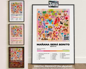TOMORROW WILL BE BEAUTIFUL (3x1) Karol G - Digital Album Covers | A2 Printable Poster | Urban Reggaeton Art, Wall Decor, Latino
