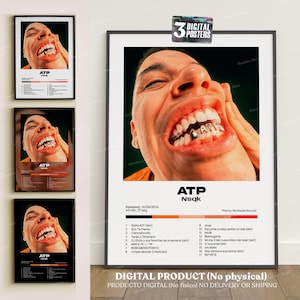 NSQK – Pôster de álbum imprimível ATP 3x1, arte de parede estética trap latina urbana, download digital em PDF para fãs de música, música mexicana alternativa