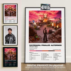 SAYONARA Alternate Endings - Alvaro Diaz, 4x1 digital album covers, Digital printable, poster, home decor, urban, cover