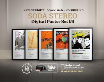 SODA STEREO (5x1) Digital Album Covers, Digital Printable, Poster, Home Decor, Rock en Español Wall Art, Gustavo Cerati