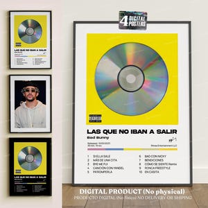 BAD BUNNY - Las Que No Iban a Salir、(4x1) デジタルアルバムカバー、A2 デジタル印刷可能、ポスター、室内装飾、ラテン・アーバン