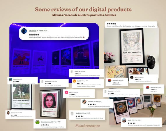 BAD BUNNY, 5 digital album covers, A2 Digital Printable, Poster, Home Decor, Latin Urban, Reggaeton, Wall Art Cover