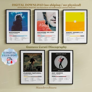 Gustavo Cerati. 5 portadas digitales del álbum, Imprimible digital, póster, decoración del hogar, Rock en Español Wall Art, Soda Stereo, Arg