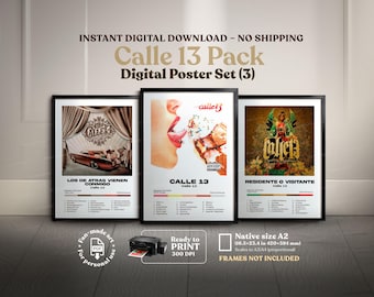 Calle 13 Album Pack, Album Cover Poster, Digital Download Reggaeton Rap Latino Music, Wall Art Printable Puerto Rico, Residente Fan Gift