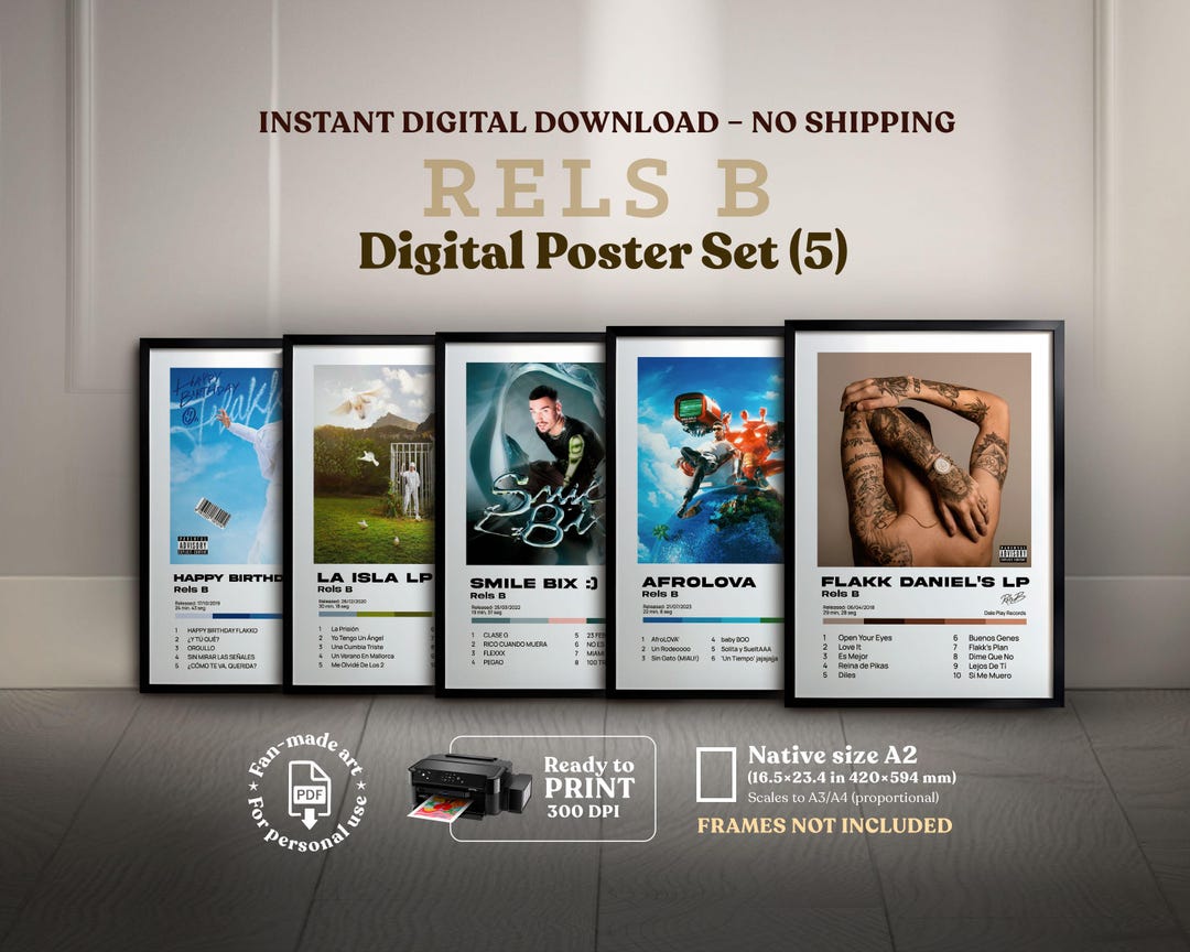 Potadas Rels Bpc RELS B, (5x1) portadas digitales del álbum, Imprimible digital, póster ...
