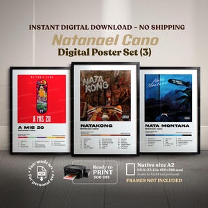 NATANAEL CANO Poster Pack (3x1) – Natakong, A mis 20 & Nata Montana, Corridos Tumbados Printable, Música Mexicana, PDF Imprimible digital Mx