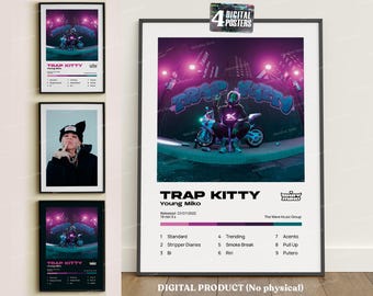 Young Miko - Trap Kitty. 4 Album Covers, Digital Printable, Poster