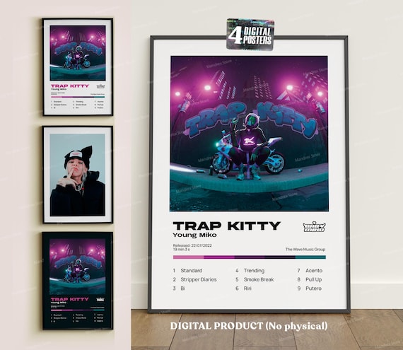 Young Miko - Trap Kitty. 4 Album Covers, Digital Printable, Poster