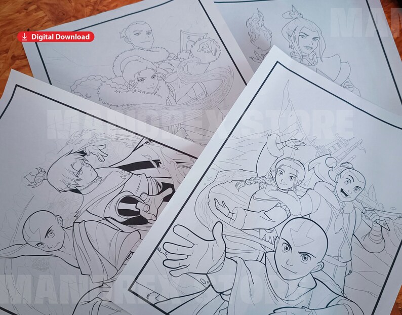 ATLA Definitive Coloring Book Fanart for Print, 11 Character Pages ...
