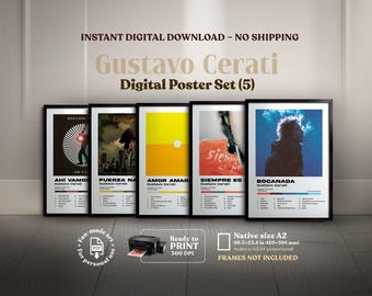 Gustavo Cerati. 5 digital album covers, digital printable, poster, home decor, Spanish Rock Wall Art, Soda Stereo, Argentina