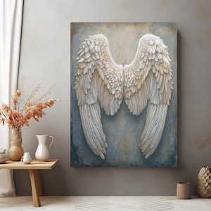Angel Wings Painting, Angel Wall Art, Angel Canvas, Angel Wings Canvas, Angel Wings Wall Art, Living Rooom, Room Decor, Gift For Him Her