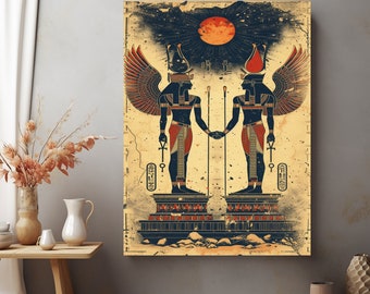 Anubis Canvas, Egypt Themed Canvas, Ancient Egypt Canvas, Anubis Wall Art, God Anubis Canvas, Egyptian God Canvas, Frame Option, Room Decor,
