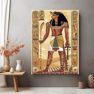 Anubis Canvas, Egypt Themed Canvas, Ancient Egypt Canvas, Anubis Wall Art, God Anubis Canvas, Egyptian God Canvas, Frame Option, Room Decor,