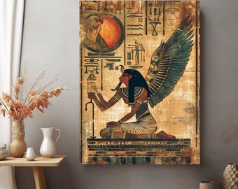 Anubis Canvas, Egypt Themed Canvas, Ancient Egypt Canvas, Anubis Wall Art, God Anubis Canvas, Egyptian God Canvas, Frame Option, Room Decor,