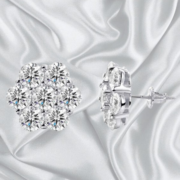 Moissanite Earring s925 Silver Plated 18k White Gold with GRA Certificates Diamond Earrings