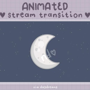 moon and starry sky ANIMATED stream transition, stinger for twitch or youtube