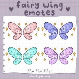 cute fairy wing emotes | for twitch or discord
