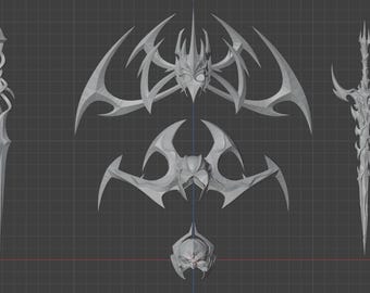 Marvel Rivalen | Hela | Standard + Alt Kostümkronen und Nightsword STL Bundle | Spielgenaues 3D Model für Cosplay/Kostüm oder Sammlerstück