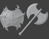 Marvel Rivals | Captain America | Captain Gladiator Axe and Shield STL Bundle | Game-Accurate 3D Model for Cosplay/Costume or Collectible