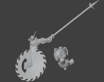 ZZZ Corin Wickes Kettensäge & Bär Rucksack STL-Datei: Cosplay 3D-Modell