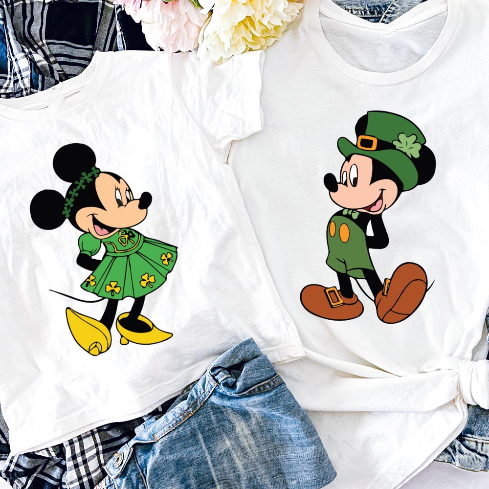 Disney St. Patrick'S Day T-Shirt, Mickey St Patrick'S Day Shirt, Matching Family Shirts, Mickey And Minnie Tee, Disneyland St. Patrick'S Day Teeshirtsummer