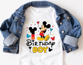 Personalized Mickey Mouse Birthday Boy T-Shirt