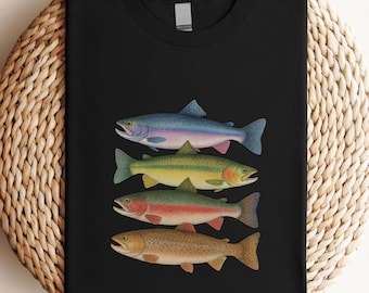 Abstract Trout T-Shirt: Colorful Fly Fishing Tee