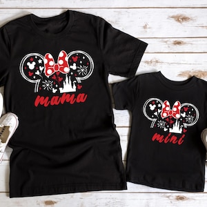 Disney Minnie Mama Mini T-Shirt, Disney Mama and Mini Shirt, Mama Mini Matching Shirt, Mini Mouse Mom Tee, Mother&#39;s Day Shirt, Mommy and Me