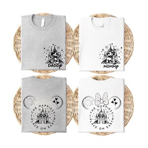 Custom The Happiest Place One Earth T-Shirt, Mickey and Minnie Magical Castle T-Shirt, Disney Family Trip Shirts, Disneyland Vacation Shirt
