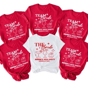 Personalized Hen Party Shirts: Team Bride Matching Cotton Tops