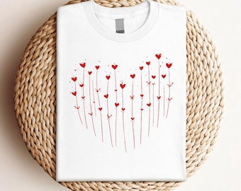 Love Heart Valentine T-Shirt: Cute Hearts Shirt, Girls Valentines Day Outfit Tee