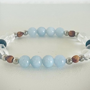 Hózhó Spirit- communication, peace, intuition, balance. Made w/ gemstones, crystals, juniper, cedar berries, healing, bracelet, for Easter.