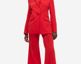 Blazer / Veste de costume rouge H&M Femme