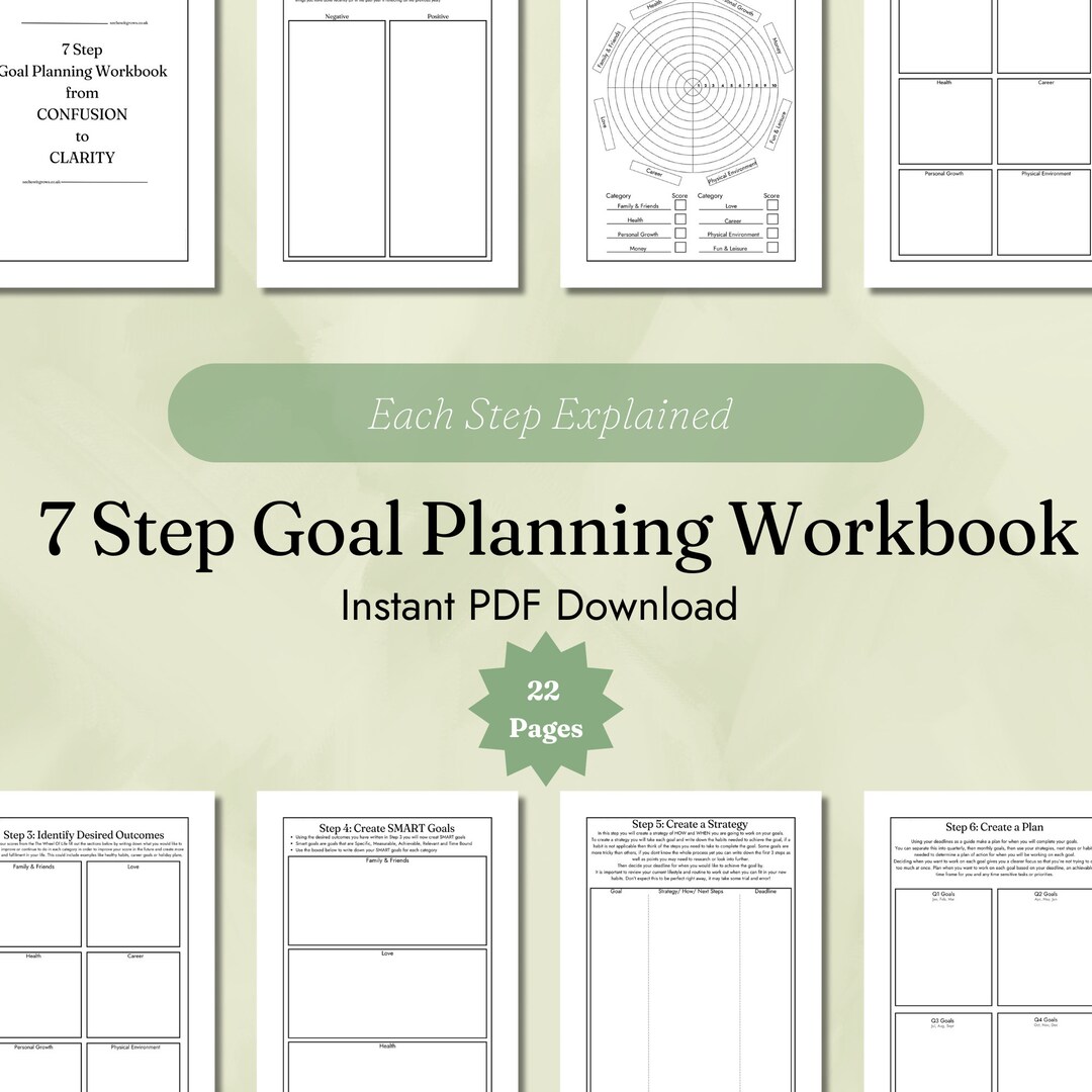 Manefesting Goals MANIFESTING GOAL PLANNER Guided Work Book to Plan Your Goals & Dreams 7 ...