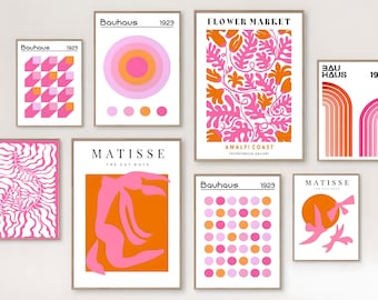 8er Set Matisse ,Bauhaus Poster | Matisse Wandkunst | Henri Matisse Druck | Abstrakte Kunst| Minimalistische Wandkunst | Bauhaus Ausstellungsplakat