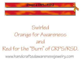 8", CRPS, RSD, Adult Silicone Wristband, De-bossed Wristband, Silicone Wristband, Orange Ribbon Awareness, R.S.D Awareness, CRPS Awareness