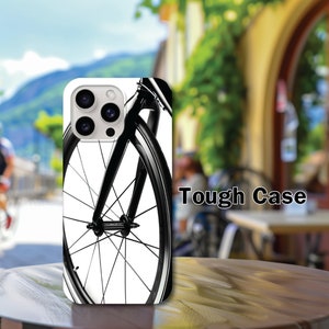 Custodia per telefono/custodia per telefono/custodia rigida nera con ruota per bici