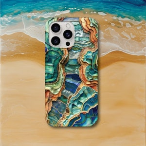 Mosaic Abalone Shell Phone Case|Mosaic Sea Shell Case|Tough case