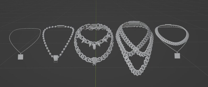 25 Fivem Chain Models With Pendants and Chain Textures Blender Ready