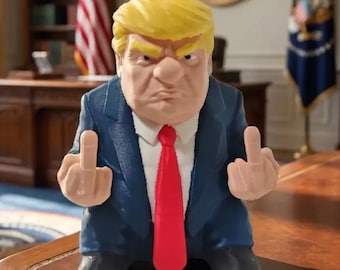 Trump Karikatur Figur politische Humor Statuette, satirisches Schreibtischgeschenk, Rote Nase Edition, Sammelfigur, 3D-Druck Frankreich