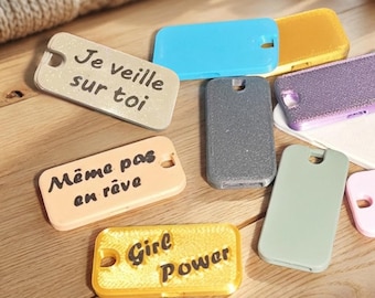 Sicherheitspfeife Schlüsselanhänger personalisiert, Alarm Belästigung Frauen, Geschenk, 3D Druck Frankreich