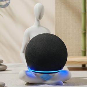 Echo Dot Lotus-standaard – Zen Alexa 4 & 5 Smart Speaker-standaard – Meditatiebureau-decoratie – Minimalistisch ontwerp – 3D-geprint (Frans)