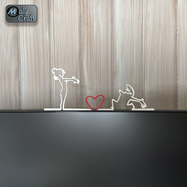 Figurine La Linea déclaration d'amour, couple amoureux - Dessin animé | Nostalgie | Humour | Imprimée en 3D | Impression 3D | made in France