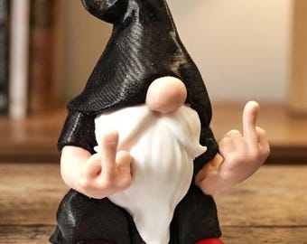 Gartenzwerg mit Mittelfinger – lustige personalisierbare 3D-Figur, Spaßgeschenk