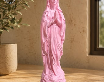 Marienstatue 3D-Druck, bunt & personalisierbar – moderne religiöse Deko, Geschenk zur Taufe oder Kommunion