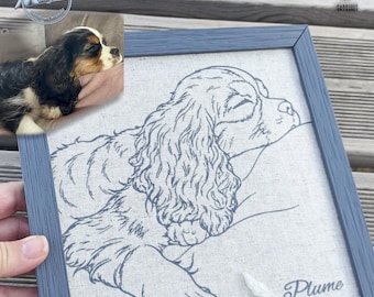 Personalisiertes Hundeportrait auf Leinen, Haustierbild 3D Druck, Geschenk Hundeliebhaber, Geschenkidee, hergestellt in Frankreich