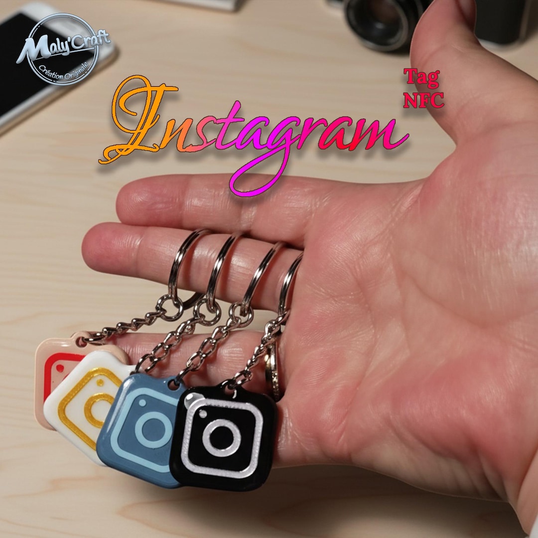 NFC Instagram Keychain Personalized Programmed Link, 3D Printed, Gift ...