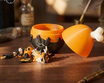Halloween dragon articulated kawaii 3dGOB, orange black figurine surprise egg, geek gift, 3D printed France